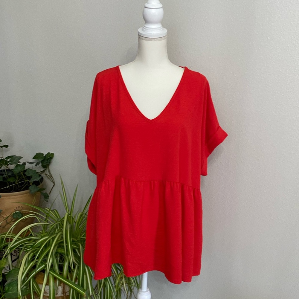 Chic Soul Red Tunic Top